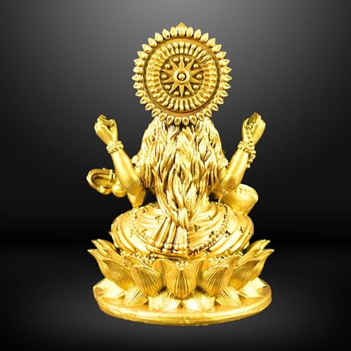 Image of Saraswati Devi Idol 4.5 Inches Material Polystone Statue - Painted Brass, Antique Silver & White Finish Veena Vadini Maa Saraswati Murti Vasant Panchami for Home & Office Decor (Brass)
