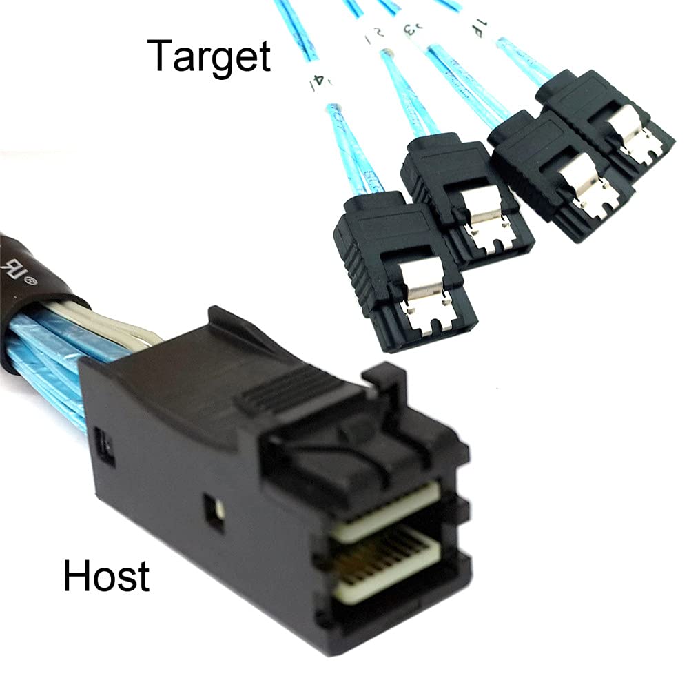 xiwai Cavo interno mini SAS HD SFF-8643 Host a 4 SATA 7pin Target Hard Disk 6Gbps Data Server Raid Cable