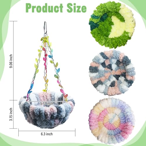 Image of kathson Hanging Bird Bed, Hammock for Cage Winter Warm Bird Plush Nest Parrot Sleeping Bed for Budgie Lovebird Conure Quaker (Diameter 6.3 in, Pink)