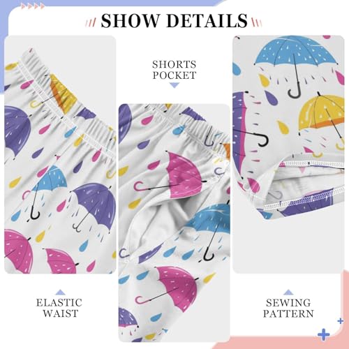 Pajama Pants Cute Umbrellas Raindrops PJ Bottoms Sleepwear Lounge Sleep Pant with Pockets4
