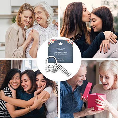 Vonluxy Inspirational Gifts Keychains for Women Her-Mom Granddaughter Stainless Steel Engraved Personalized Birthday Gifts4