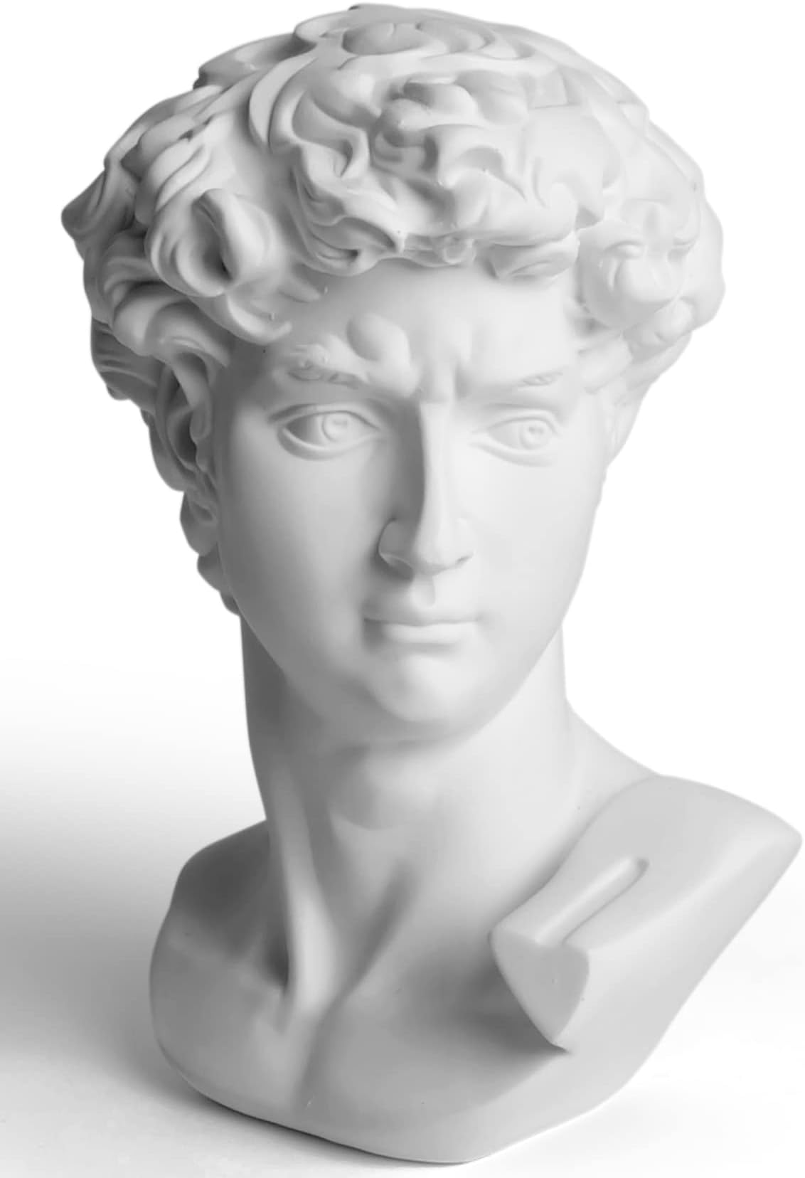 Garwor David Statue Head Sculptures 6" Michelangelo David Bust Figurine Classic Greek Roman Bust Home Decor Office Decor