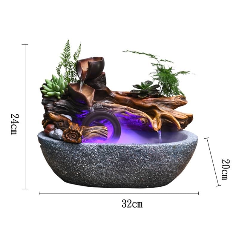 Fuente Decorativa de jardín, Fuente de Agua con Cascada, de cerámica, diseño de Pino, Feng Shui Zen, decoración para salón, Dormitorio, Oficina