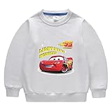 [OUHUAN] カーズ キッズ パーカー トレーナー 子供服 ベビー服 男の子 女の子 綿 長袖 Ｔシャツ トップス スウェット 春秋冬 日常着 キッズ服 コスチューム スポーツウェア （ホワイト①，90）