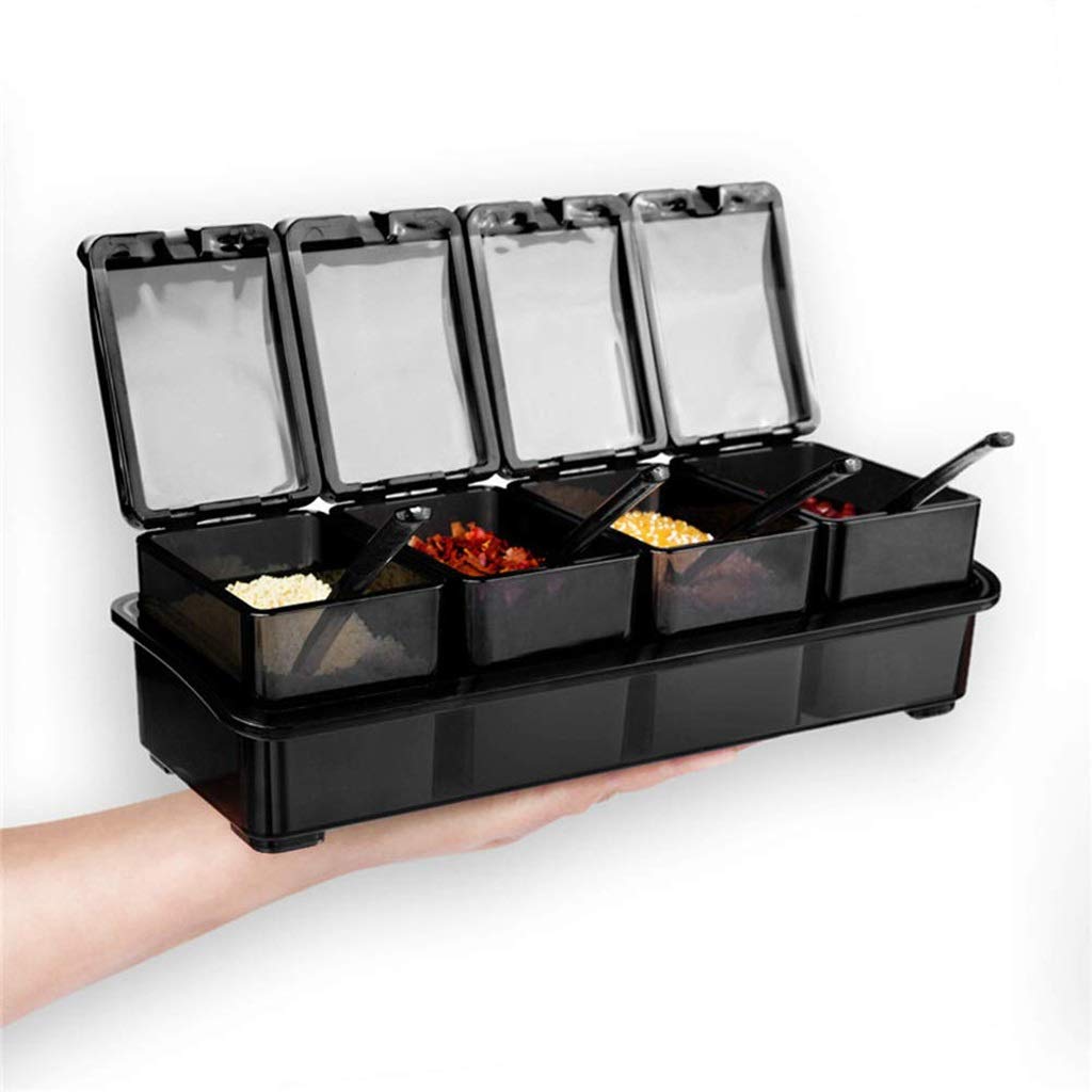 NZPOST Scatola per condimenti da Cucina Gourmet - Contenitore Puro di qualità Premium - 4 cucchiai da Portata - Bottiglia di ampolla per condimenti di Lusso