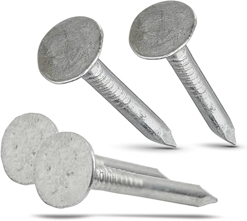 Miniatura 7 de Paquete de 500 clavos galvanizados para techos de 1 pulgada, de grado profesional, se utilizan para sujetar fieltro para techos, individuales