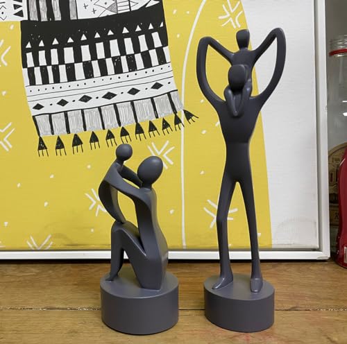 Estatua abstracta de padre cargando hijo, decoración miniatura 6