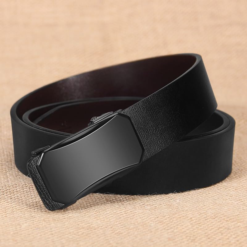 JSEIAJB Men's Leather Belt With Automatic Buckle Cowhide Belt Business Belt2