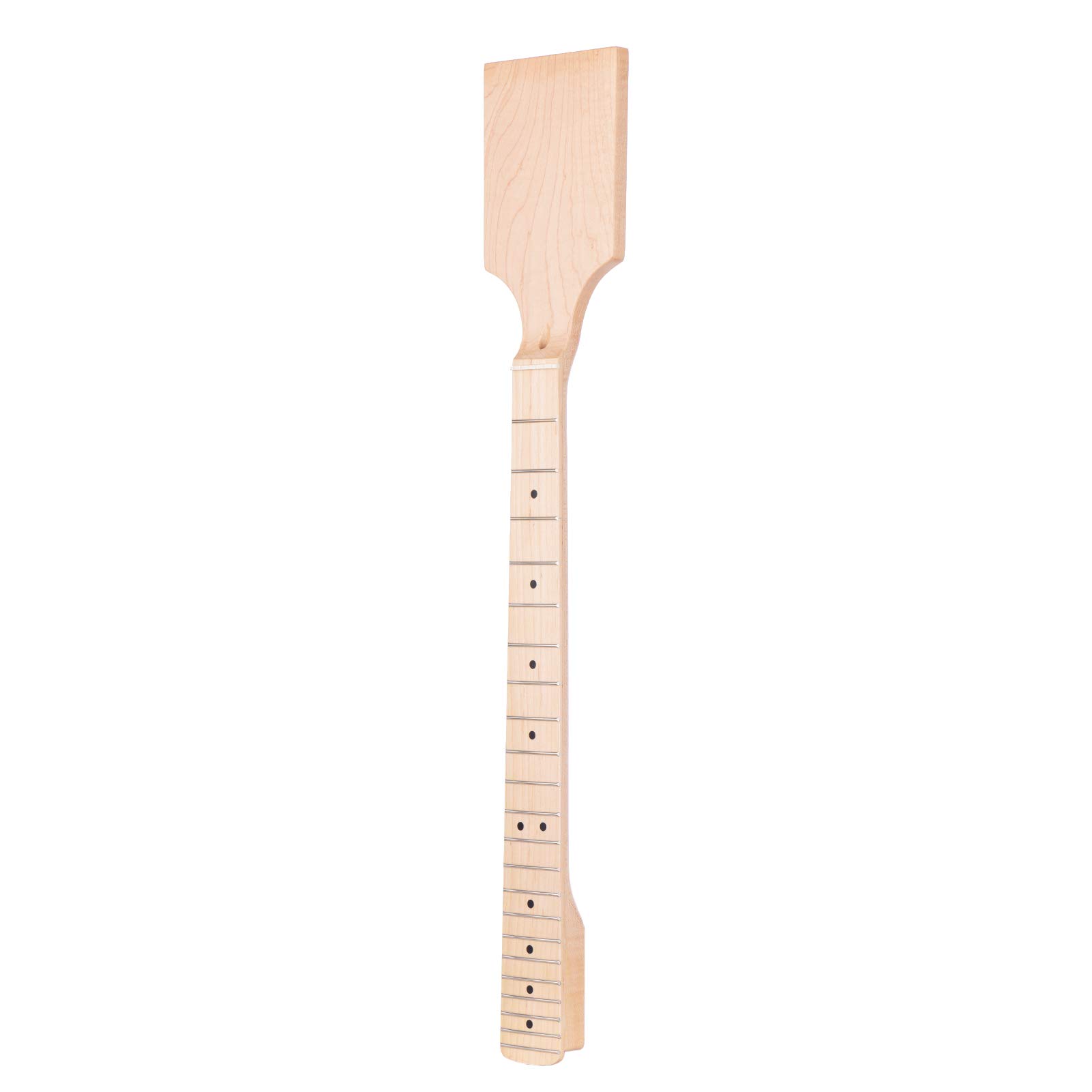 douself Universal Unfinished Electric Guitar Neck Maple Wood 22 Frets Fingerd with Black Dots Inlay Replacement for LP ST Electric Guitar