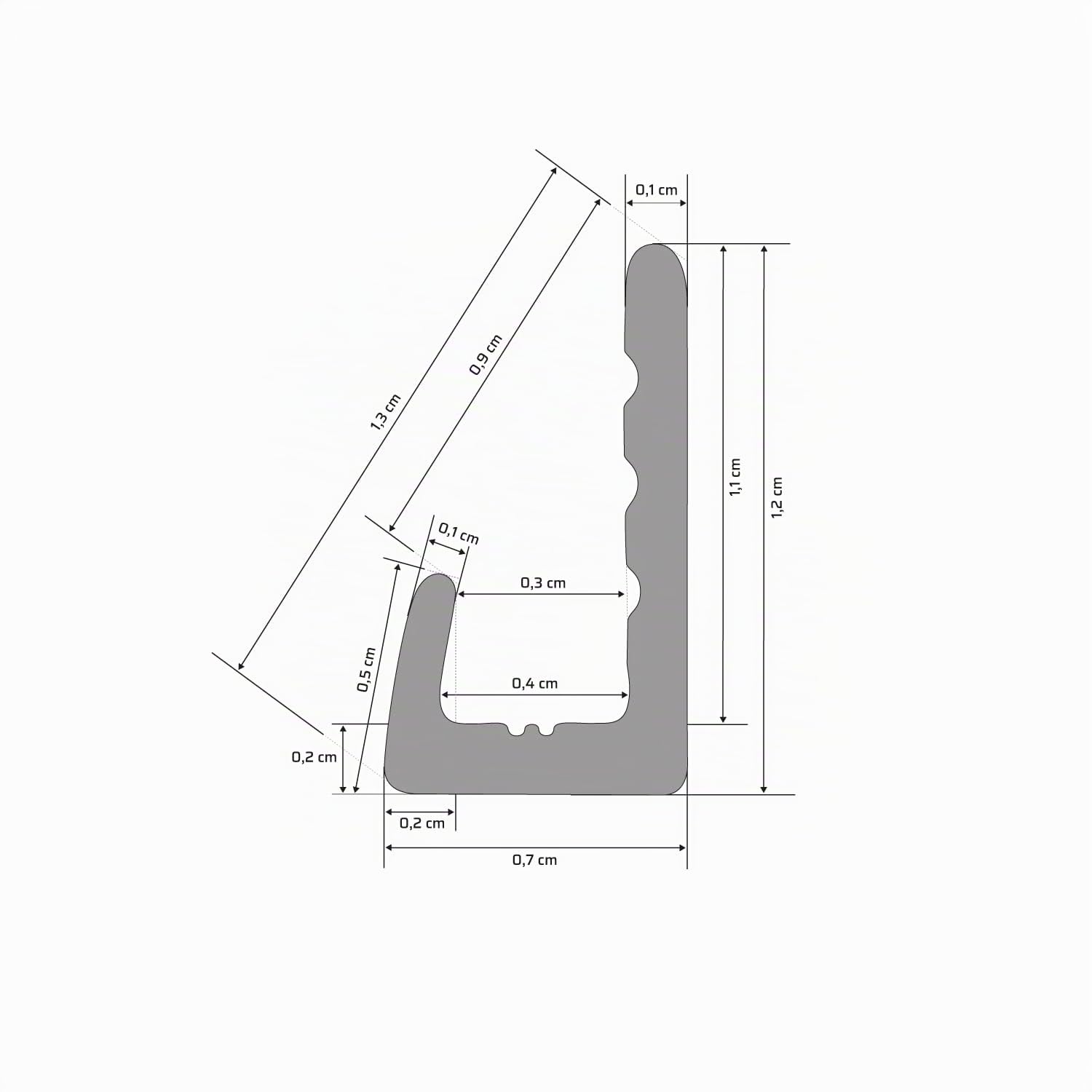 dedeco Aluminium Abschlussprofil Endprofil 200cm für 3mm Duschrückwände