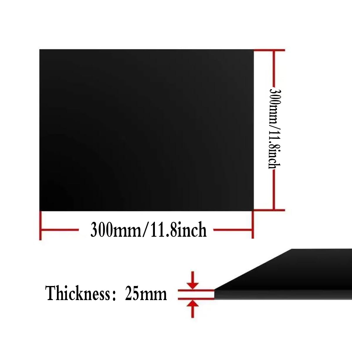 Tavole in ABS Lastre di plastica Lastre Modello Materiale Architettonico Etichetta per ufficio con incisione con nome Nero 1 pezzo, 300 x 300 x 25 mm