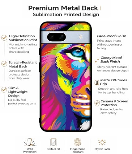 Image of Lion Design Premium 2D Printed Metal Back Case Cover for Google Pixel 7A 5G