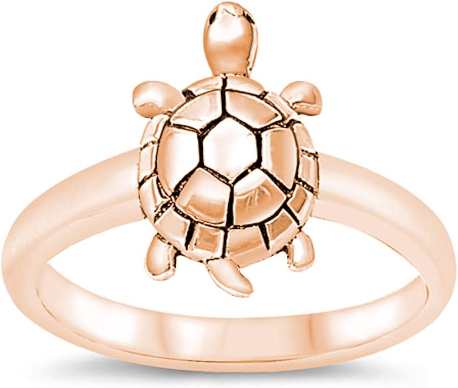 Sterling Silver Turtle Ring with Wood Detail Kuwait Ubuy