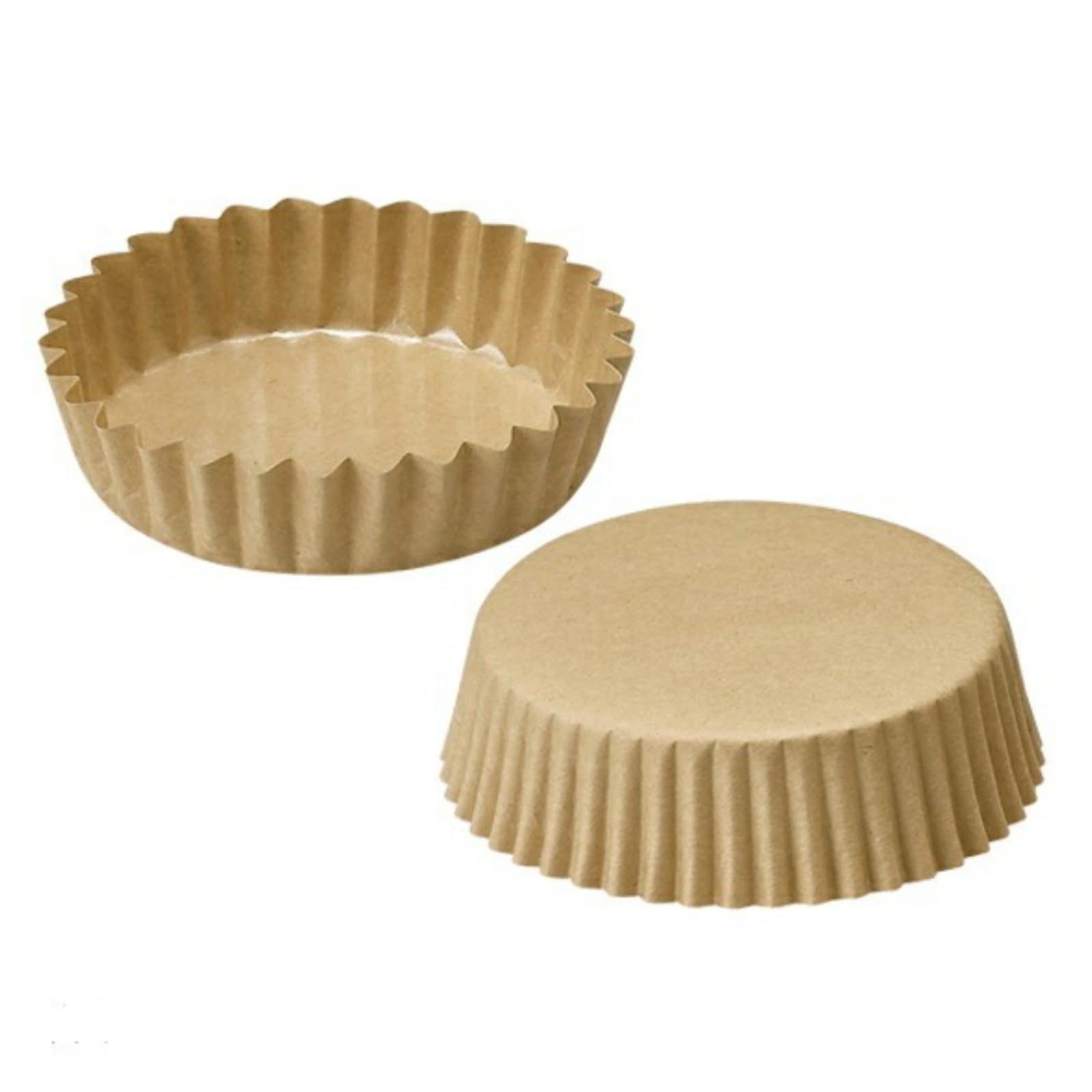 Lot de 300 caissettes rondes en papier avec revêtement intérieur PET, Ø10,0 cm × H 3,0 cm (Kraft) - Caissettes anti-graisse, Liner pour moules à pain et desserts, PFAS-Free, Made in Japan, TEMMASHIKI