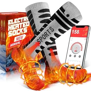 Heated Socks, Heated Socks for Men Women with 4 Heating Settings & APP Control, 5000mAh Rechargeable Battery Heated Socks, Washable Unisex Winter Electric Socks Foot Warmer for Hunting Camping Skiing