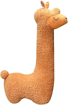 Soft Stuffed Llama Stuffed Animal Plush PillowGiant Alpaca Plush Long Body Pillow,Fluffy Alpaca Stuffed Animal Long Pillow Xmas Birthday Valentines Gift for Girls Boys Adults Kids 29.5 Inches, Brown