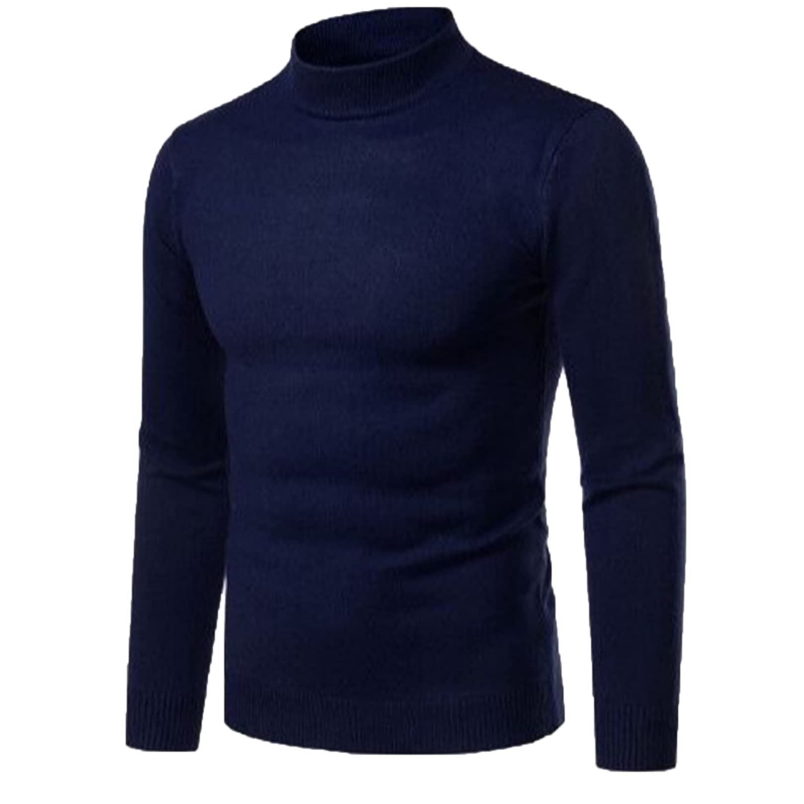 easyforever Men's Thermal Long Sleeve Compression Shirts Turtleneck Sports Base Layer Tops Undershirt Navy Blue XX-Large