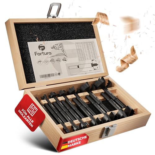 Fortura Forstnerbohrer set Ø8-50mm / Holzbohrer/Forstnerbohrer/Holzbohrer set/Lochbohrer/Bohrer Holz/Fräsbohrer Holz/Forsterbohrerset/Topfbohrer