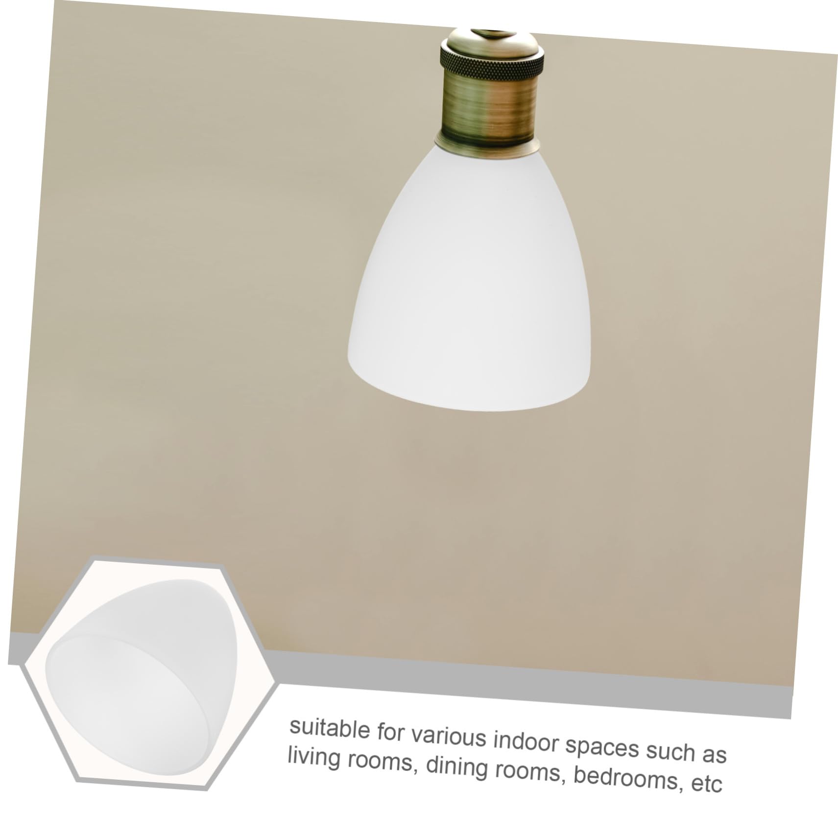 DOITOOL Pantalla de reemplazo de vidrio E27 con diámetro de orificio de 4,2 cm para techos y luces colgantes cubierta de vidrio con dispersión de luz suave para dormitorio y sala de estar