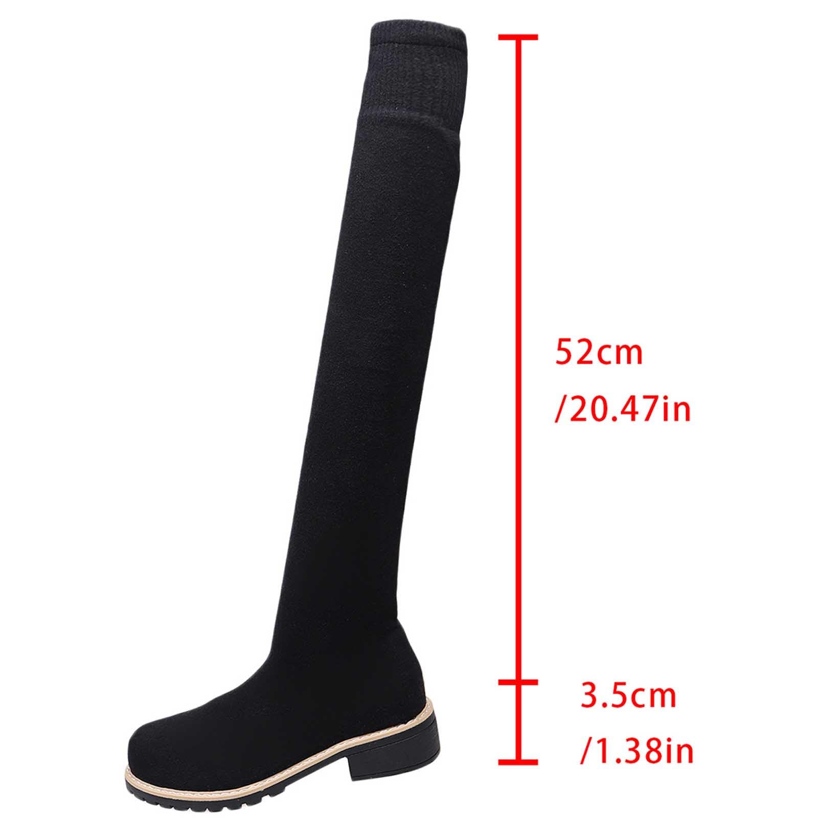 Botas de Invierno Mujer Botas hasta la Rodilla con tacón Grueso y Punta Redonda, Botines Holgados para Caminar cómodamente y un Estilo Elegante para el día a día con diseño sin Cordones.