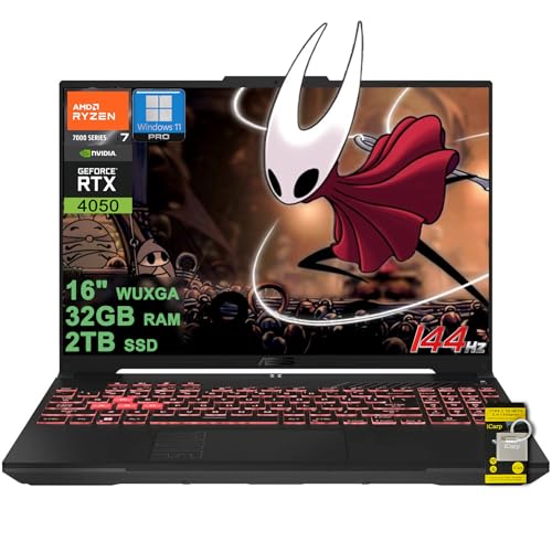 ASUS TUF Gaming A16 Laptop 16 pulgadas WUXGA IPS 144Hz AMD 6-core Ryzen 7 7445HS 32GB DDR5 2TB SSD NVIDIA GeForce RTX 4050 (hasta 194 tapas AI) RGB retroiluminado USB4 bidireccional AI cancelación de