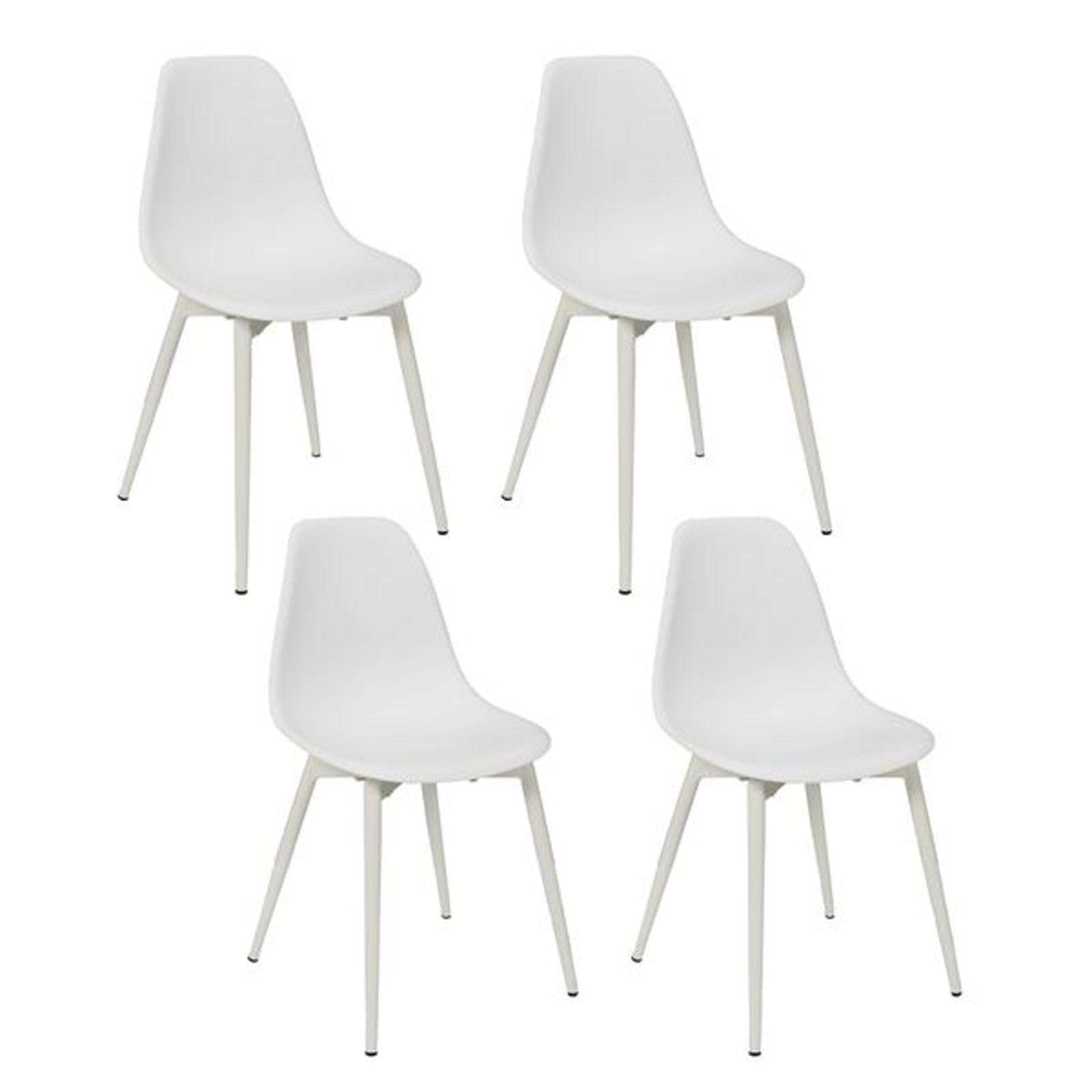 HOME DECO KIDS Set di 2 sedie per Bambini Lina Bianca per Sala da Pranzo, Soggiorno, Polipropilene Ferro battuto, 37.7 x H 58.5 x P 31 cm, HD7480