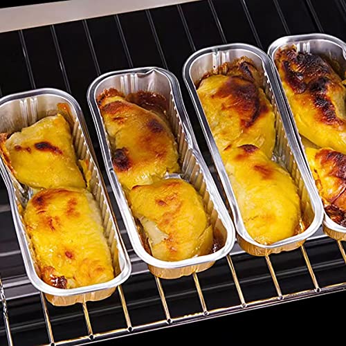 Aluminum Mini Loaf Pans, Aluminum Foil Pans With Lid, 6.8Oz Disposable Rectangle Baking Containers Muffin Baking Tins Mini Cake Pans, 100 Pack Pans/Lids/Spoons(Pink) #TOP4