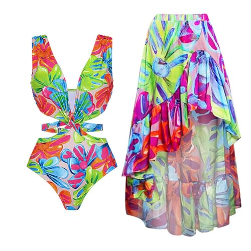 Maillot de bain une pièce masquant les imperfections 2 pièces jupe