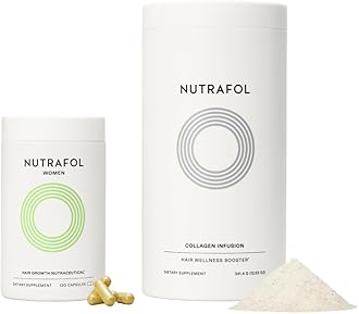 Women's Hair Growth Supplement and Collagen Peptides Powder, Ages 18-44, Physician-formulated for Visibly Thicker, Stronger Hair, Dermatologist Recommended - 1 Month Supply, 12 oz Bottle