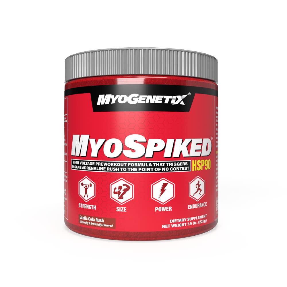 [BRSRGAYLBUAQ4DT7] MYOGENETIX® MYOSPIKED® HSP90 7.9 Oz. (45 Servings) Exotic Cola Rush Flavour