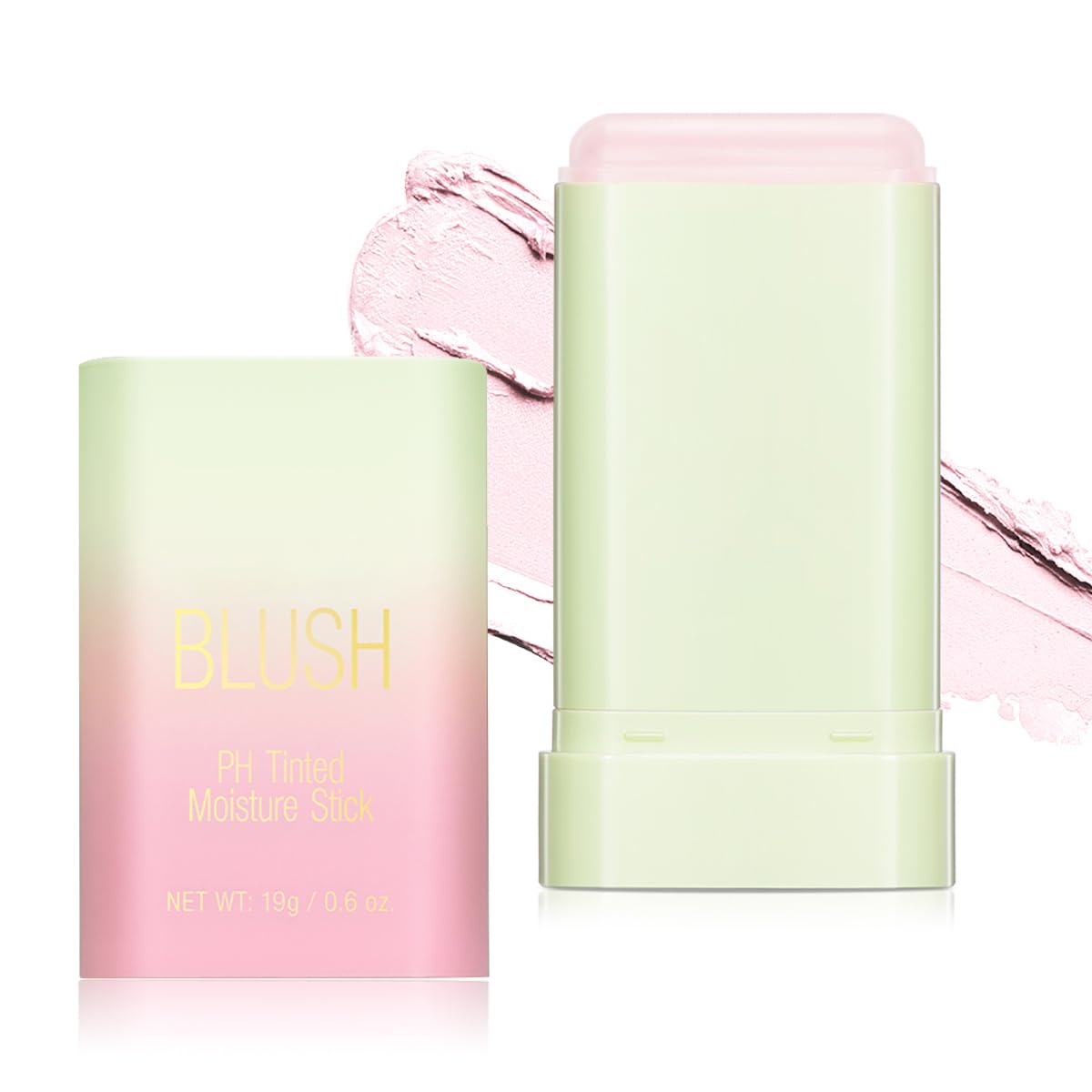 PH Tinted Moisture Stick，Multi-Use Cream Color Changing Blush, 3-in-1 Blush Stick for Cheek/Eyes/Lips, Waterproof Hydrating Tinted Solid Makeup