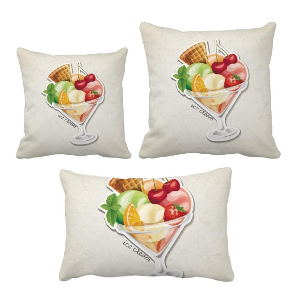 Coussin cerise orange fraise avec insert pour décoration de canapé