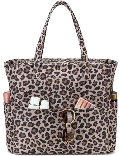 Image of LEDAOU Large Beach Bag Women Waterproof Sandproof Zipper Beach Tote Pool Bag for Swim Gym Grocery Travel with Wet Pocket