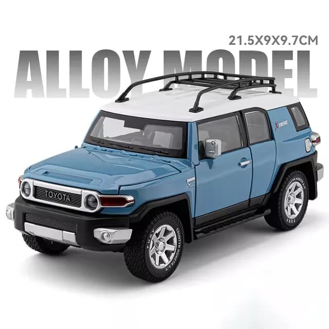 Image of Invite Enterprise Compatible for 1:24 Toyota FJ Cruiser Toy Car Model, Diecast Collectible Pull Back Model Car with Sound and Light, Toy Gift Vehicles for Adults Kids Boys Girls.(Blue)
