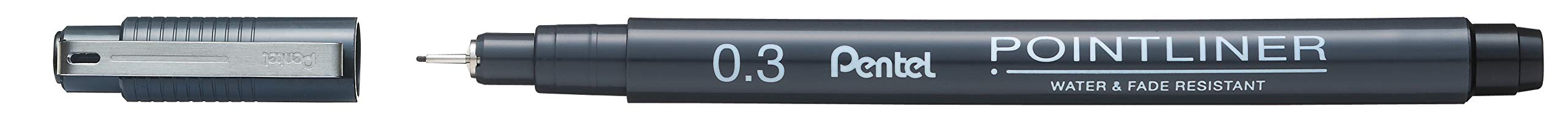 Pentel S20P Pointliner Fibre Tip Pen, Fineliner, 0.3mm Tip, Black ink (Single Pen)