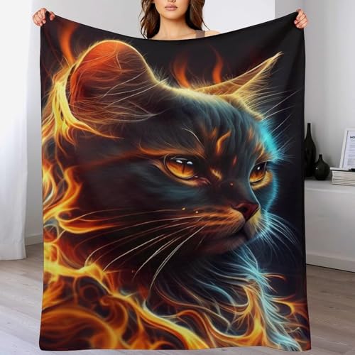 Couverture légère polaire chat flannel pour lit et canapé