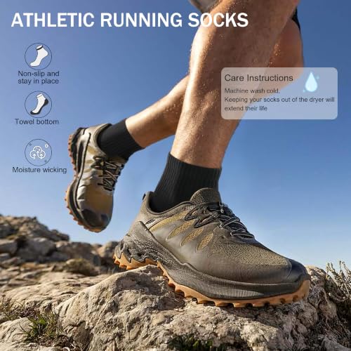 Image of Airacker Athletic Quarter Socks with Cushion Running Ankle Socks for Men Women 6 Pairs