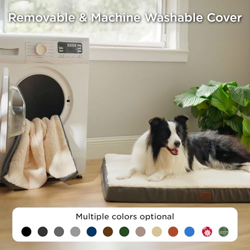 image for Bedsure XL Dog Bed for Crate - Large Comfy Flat Pet Beds with Removabl