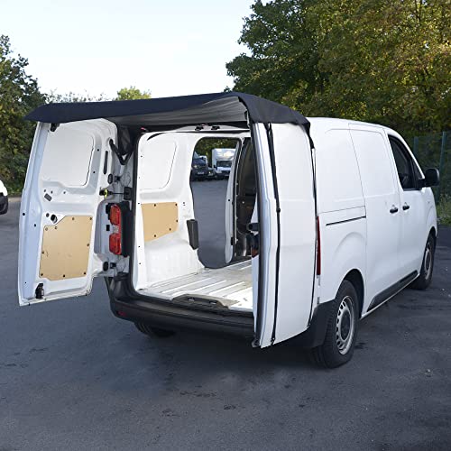 UK Custom Covers BDC511AD3 Tailored Rear Barn Door Awning Cover Black - To Fit Toyota Proace 2016 Onwards