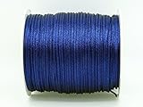 ROYAL BLUE 1mm Bugtail Satin Cord Shamballa Macrame Beading Nylon Kumihimo String (210ft Spool)