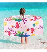 WERNNSAI Kids Beach Towel for Girls - 30” x 60” Flamingo Sand Free Swim Towels Pool Beach Towel f...