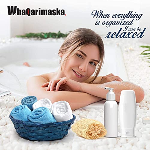 Whaqarimaska Food Baskets For Serving - Kitchen Organization Containers, Round Bamboo Basket - Storage Organizer For Pantry, Laundry Room, & Counter, Ideal For Fruit, Bread, & More - Pack Of 3, Blue #TOP5