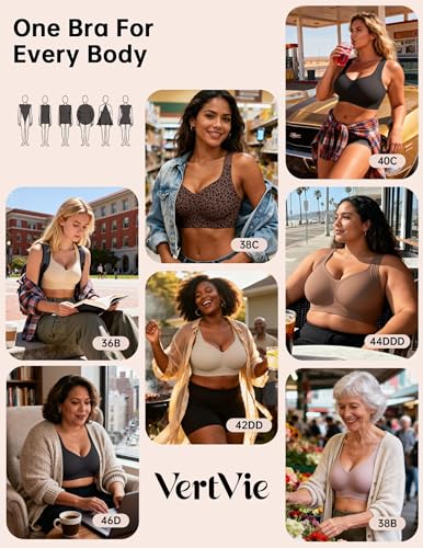 Image of Vertvie Jelly Bras for Women No Underwire Minimizer Support | Plus Size Older Lift, Full Coverage & Smoothing Back, Push Up, Separation & Supportive, Soft Comfy Seamless Wireless Bralette