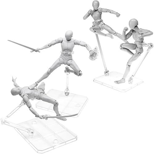 Miniatura 3 de 10 soportes para figuras de acción, soporte transparente para figura de acción de montaje, base de soporte para modelo de muñeca, compatible con