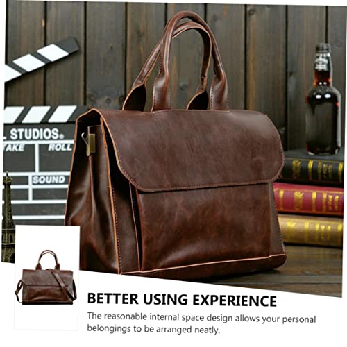 1pc Pu Leather Computer Bag Fashionable Business Handbag for Travel Versatile Sling Shoulder Design for Daily Use2