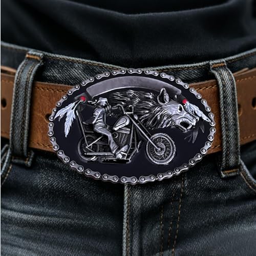 Hebilla de vaquero vintage con diseño de lobo para cinturón de trabajo 3