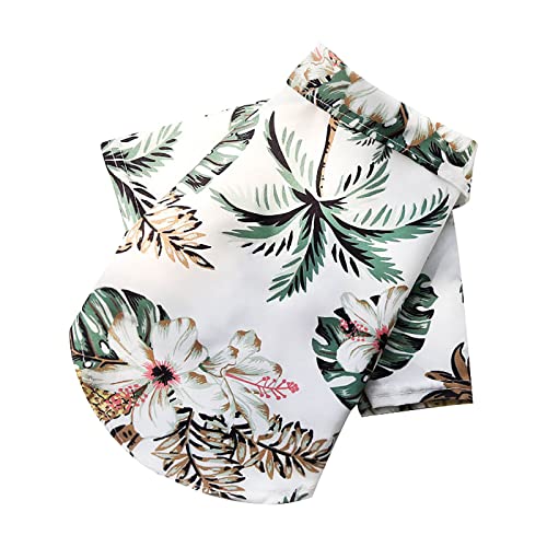 Hundehemd Haustierkleidung Kokosnuss-Hawaiihemd Atmungsaktives modisches Welpenkostüm für kleine Hunde Katzen, Hawaiianische Hundeshirts Haustier Sommer Strand Shirts T-Shirts Kleidung (White, XS)