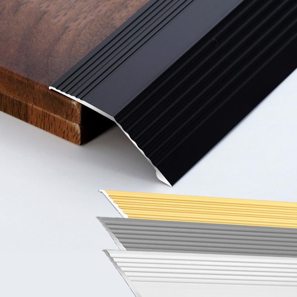 Aluminiowa listwa podłogowa – reduktor 6 mm do 20 mm do drzwi G, srebrna h, idealna do gładkich podłóg, łatwa wkładka, idealna szczelina Solut