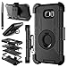 BENTOBEN Galaxy S7 Edge Case, Galaxy S7 Edge Case Belt Clip, 4 in 1 Heavy Duty Rugged Shockproof Hybrid Kickstand Combo Belt Clip Holster Cover Protective Phone Case for Samsung Galaxy S7 Edge, Black