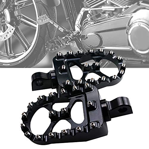 CNC Motorcycle Wide Foot Pegs Aluminum 360Â°Roating Adjustable Suitable for Harley Davidson Dyna Fatboy Iron 883 Sportster 883